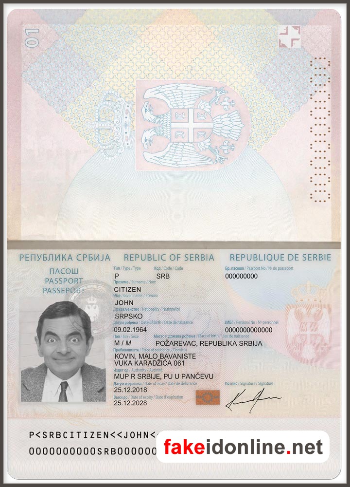 Serbia Passport PSD Template